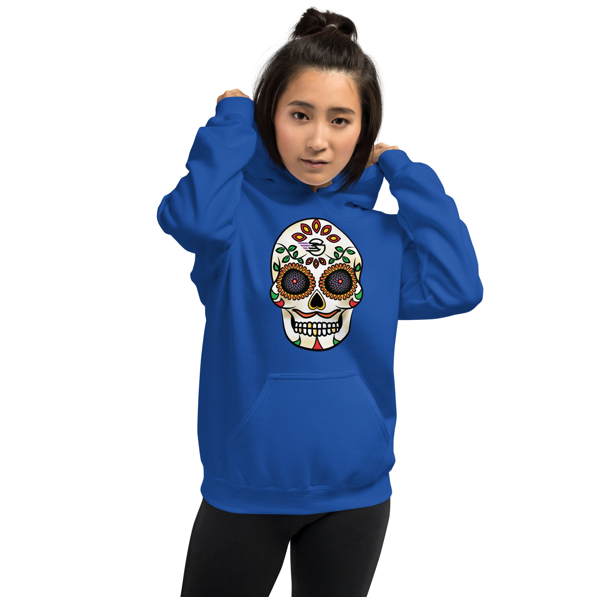 Gambyl Day of the Dead White Skull Unisex Hoodie