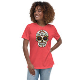Gambyl Day of the Dead White Skull Women's Relaxed T-Shirt