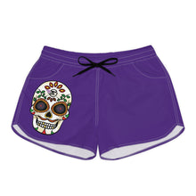 Load image into Gallery viewer, Gambyl Day of the Dead White Skull Women&#39;s Casual Shorts
