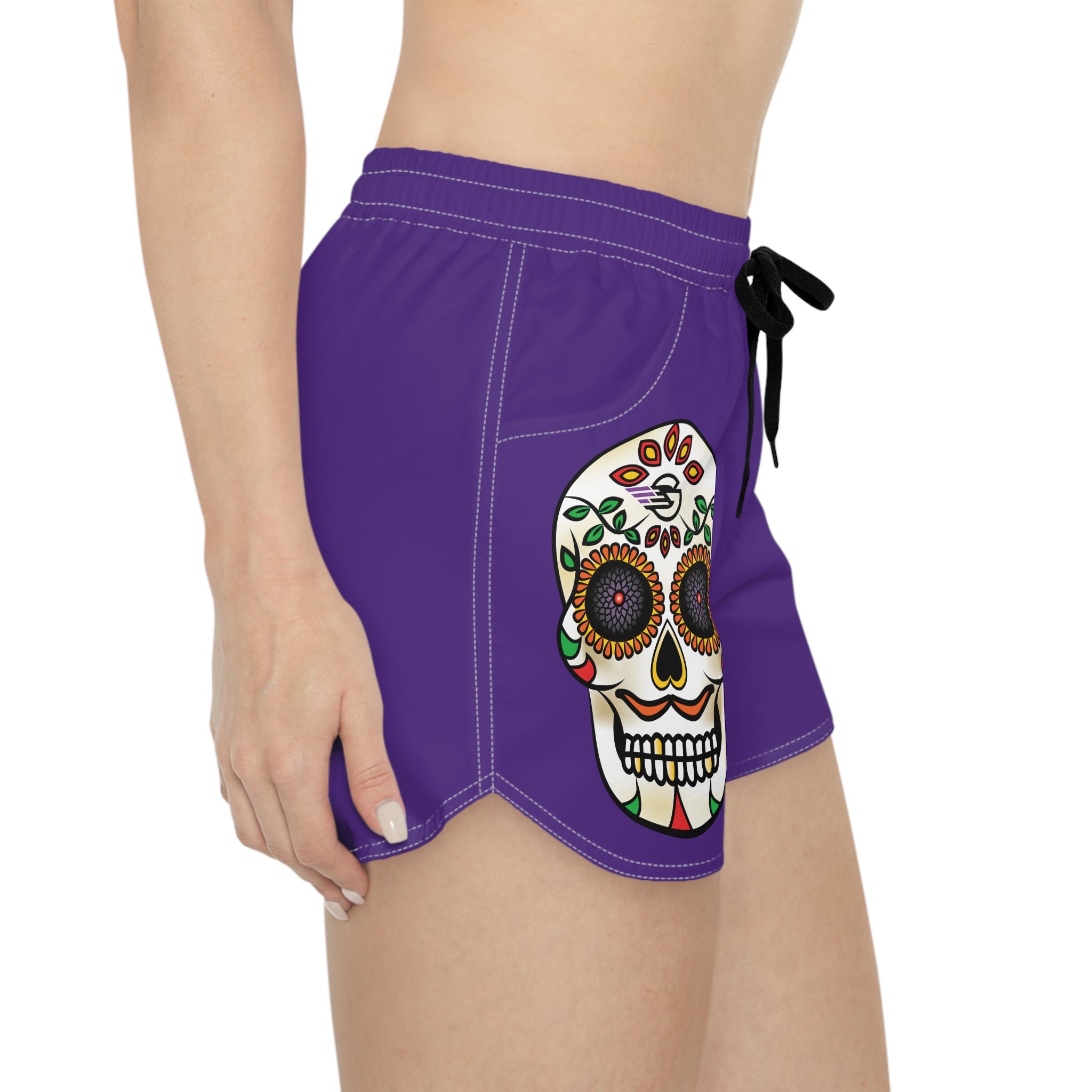 Gambyl Day of the Dead White Skull Women's Casual Shorts