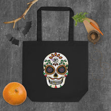 Load image into Gallery viewer, Gambyl Day of the Dead White Skull Eco Tote Bag