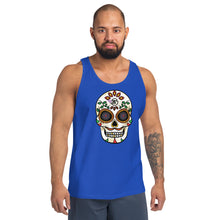 Load image into Gallery viewer, Gambyl Day of the Dead White Skull Unisex Tank Top