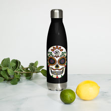 Load image into Gallery viewer, Gambyl Day of the Dead White Skull Stainless Steel Water Bottle