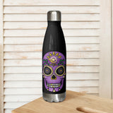 Gambyl Día de Muertos - Púrpura - Botella de agua de acero inoxidable