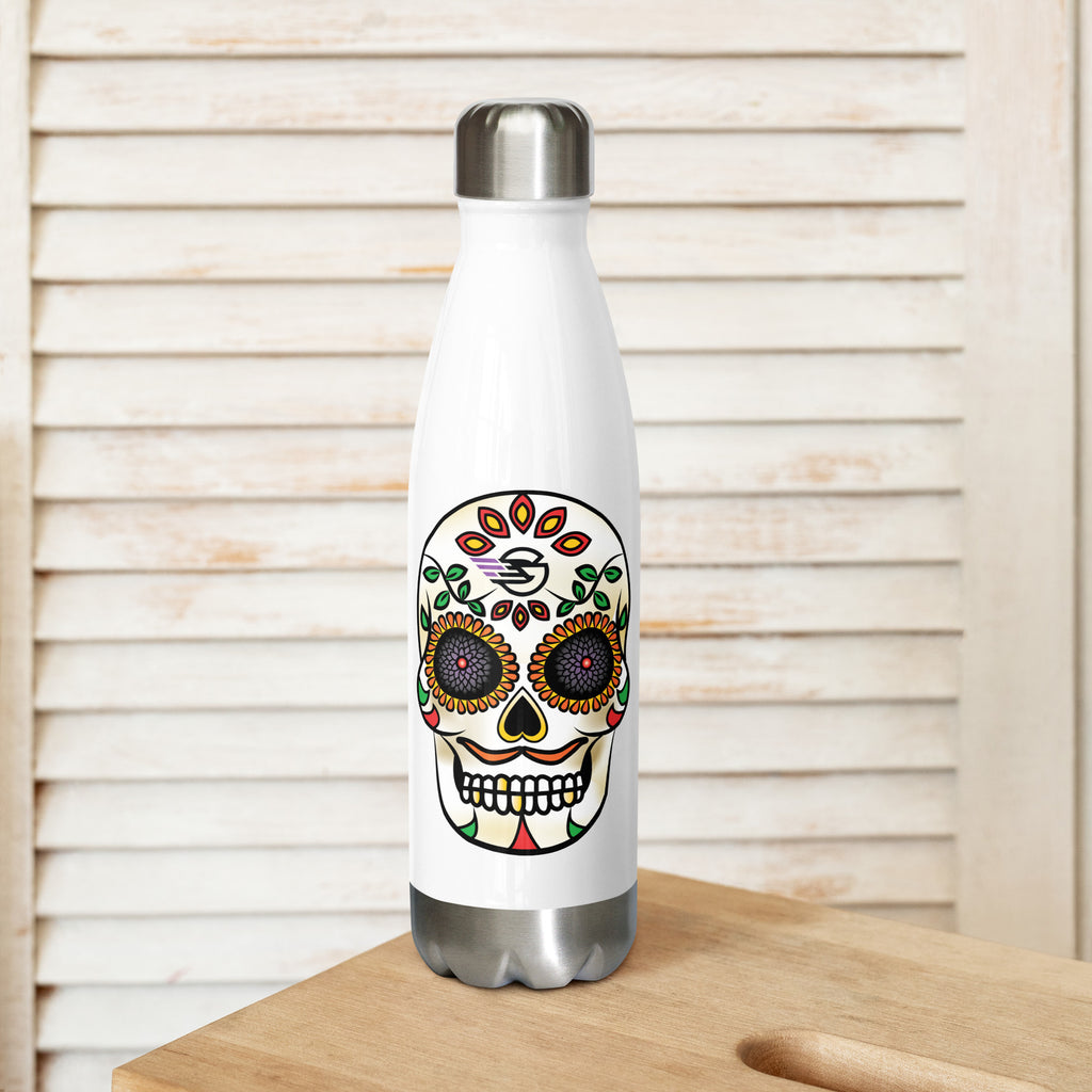 Gambyl Day of the Dead White Skull Stainless Steel Water Bottle