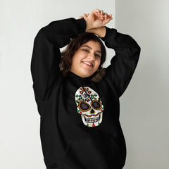 Gambyl Day of the Dead White Skull Unisex Hoodie