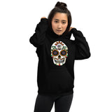 Gambyl Día de los Muertos Calavera Blanca Sudadera con capucha unisex