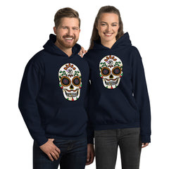 Gambyl Day of the Dead White Skull Unisex Hoodie