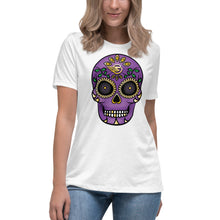 Cargar imagen en el visor de la galería, Gambyl Day Of The Dead - Purple - Women&#39;s Relaxed T-Shirt