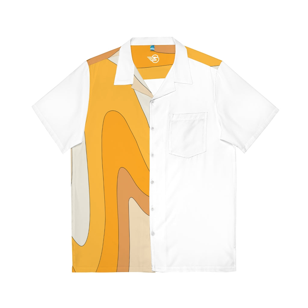 Orange Wave Hawaiian Shirt