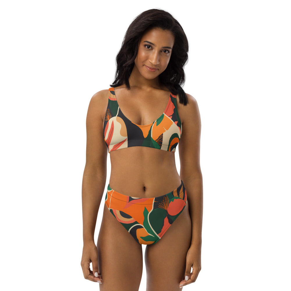 Tropical High-Waisted Bikini Set